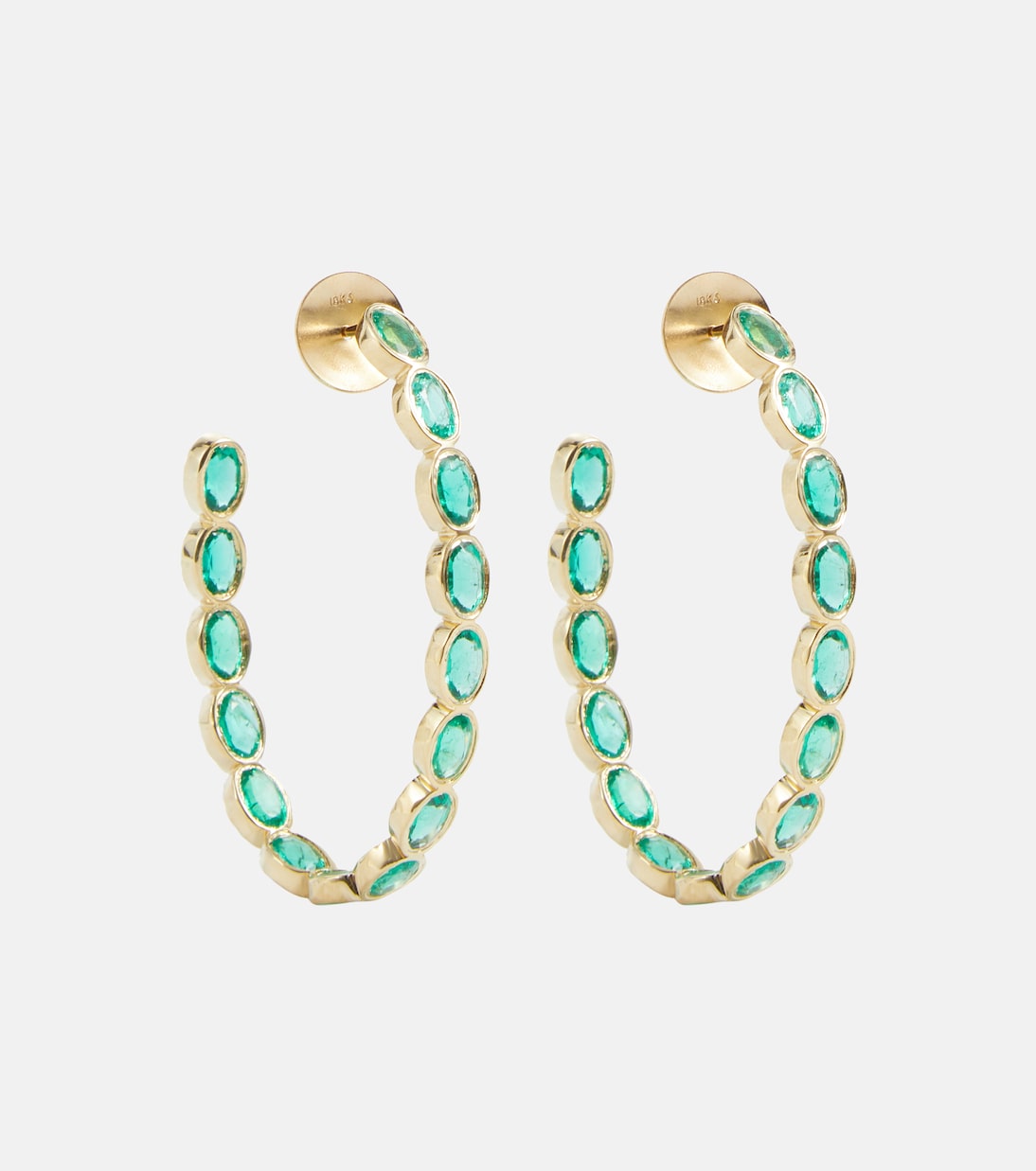 Orecchini Oval Eternity in oro 18kt con smeraldi | Octavia Elizabeth