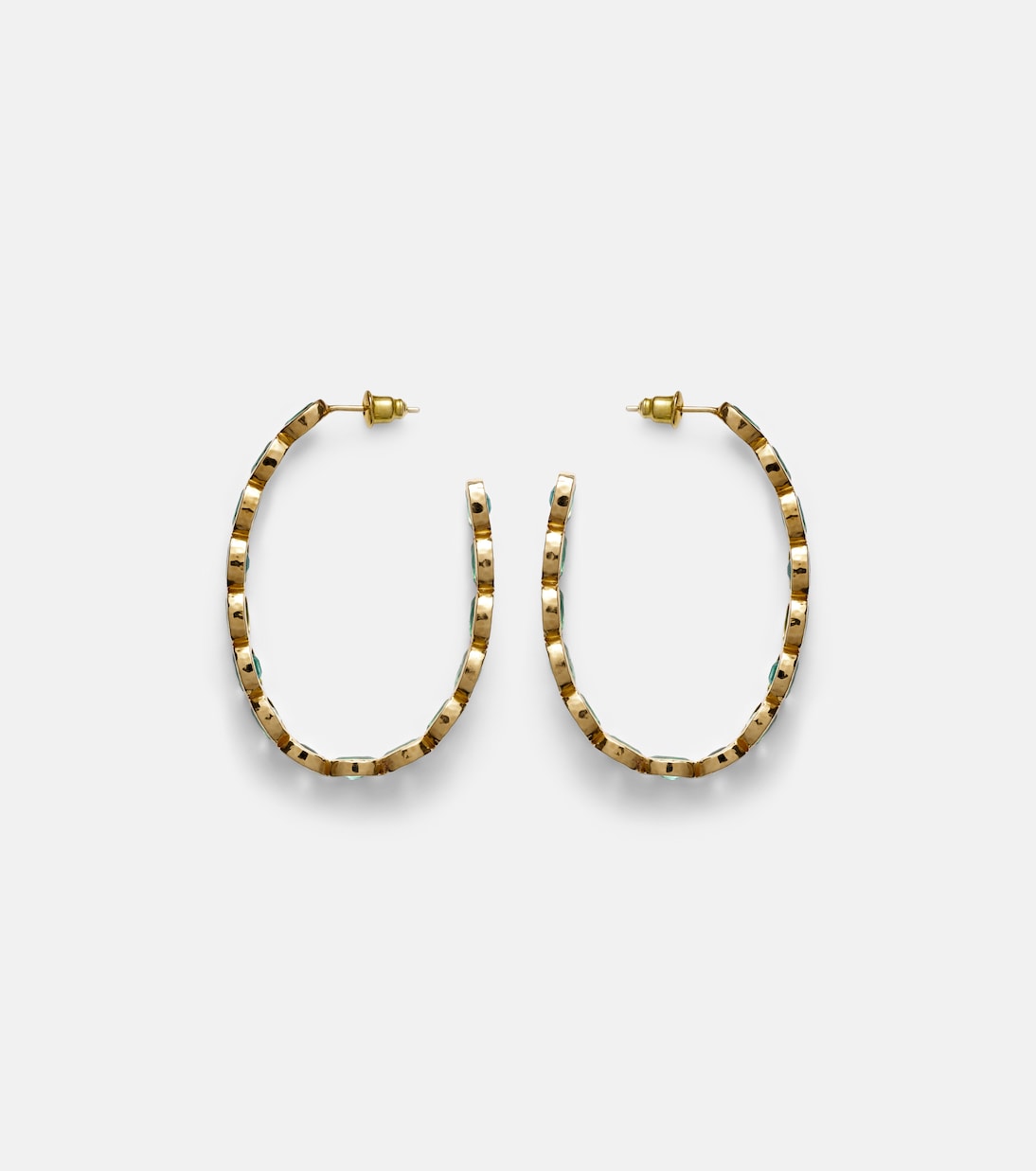 Orecchini Oval Eternity in oro 18kt con smeraldi | Octavia Elizabeth