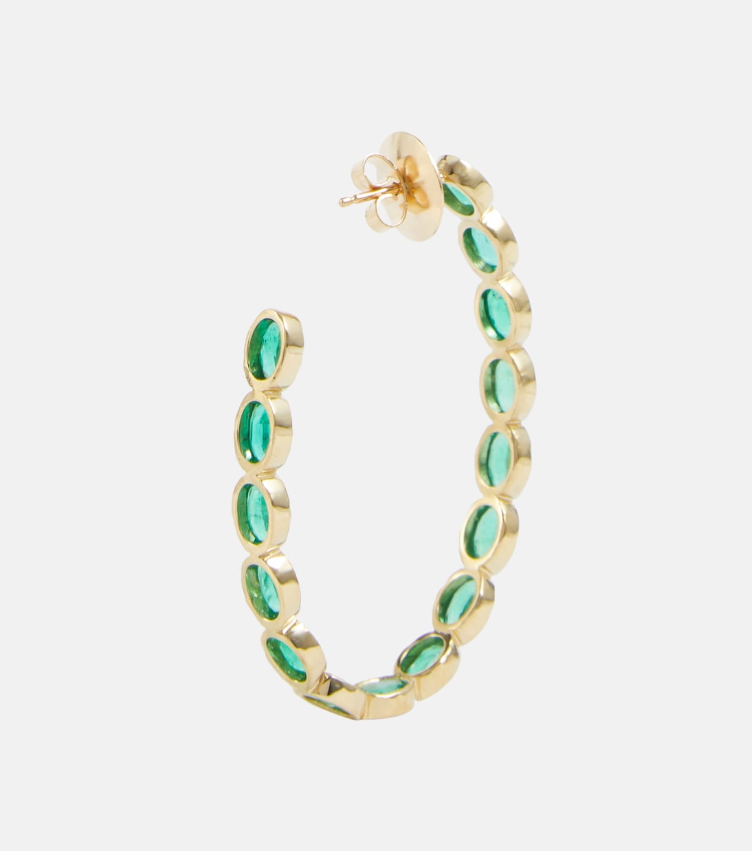 Orecchini Oval Eternity in oro 18kt con smeraldi | Octavia Elizabeth