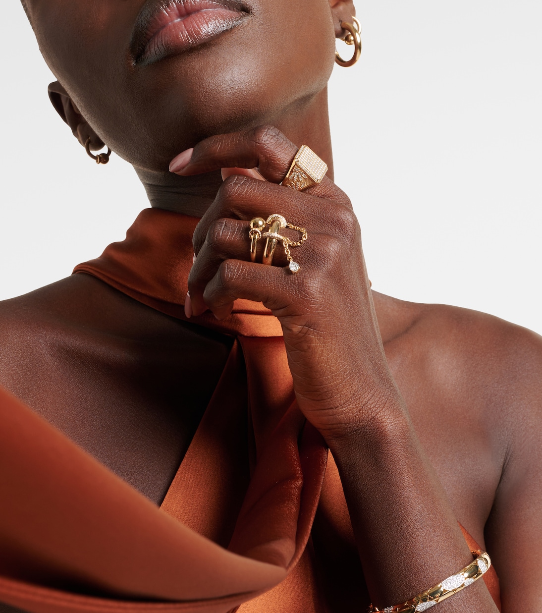 Bague Piercing en or 14 ct et diamants | Rainbow K