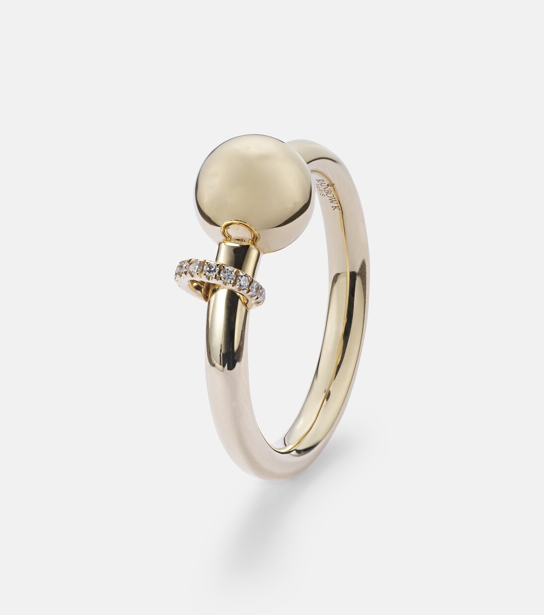 Bague Piercing en or 14 ct et diamants | Rainbow K