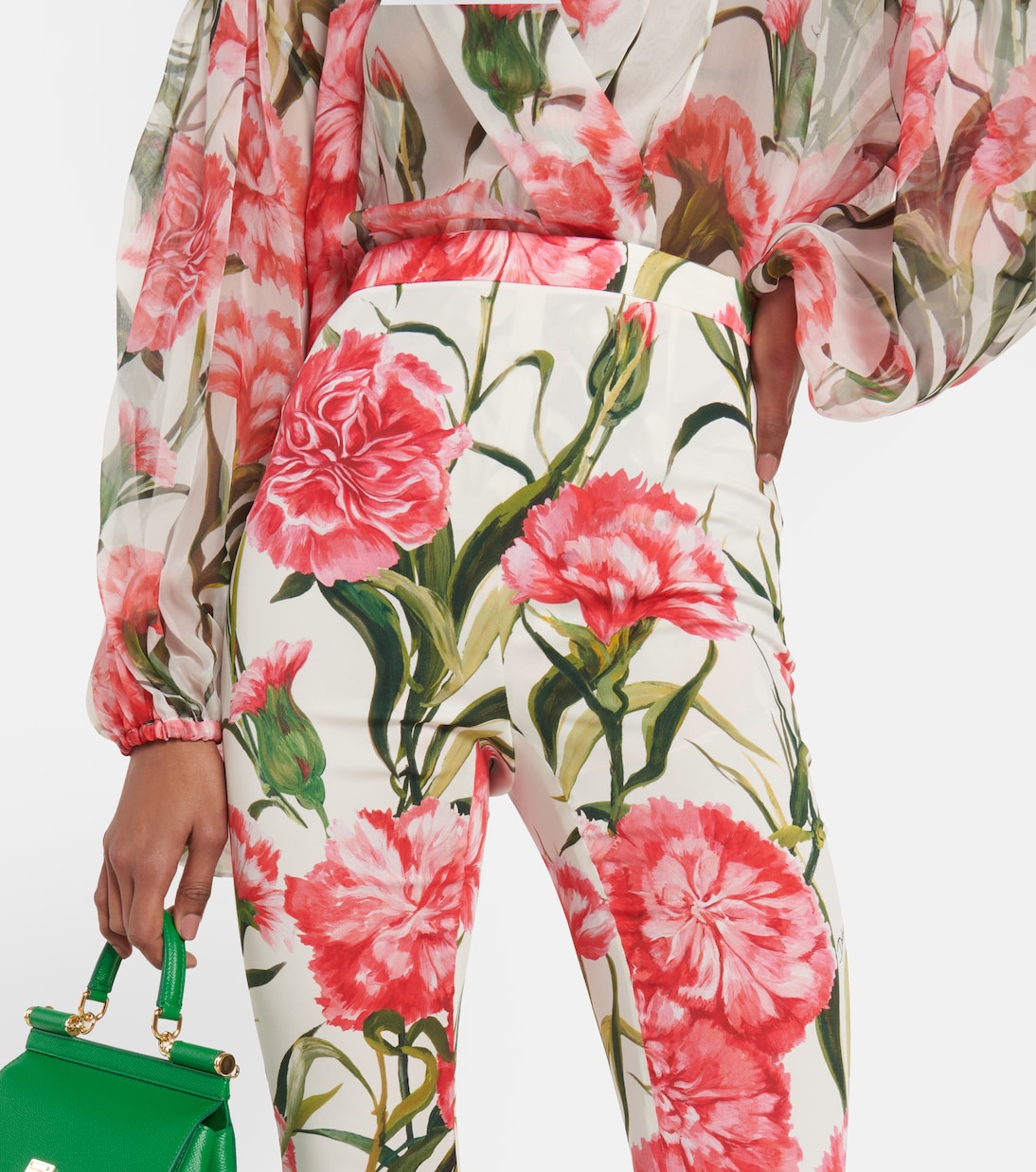 Pantalones ajustados en mezcla de seda | Dolce&Gabbana