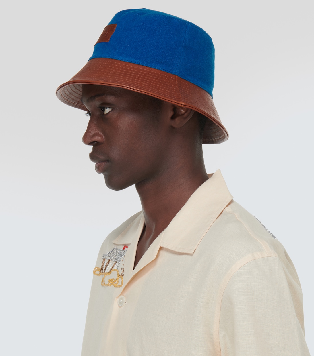 Chapeau bob en coton et cuir | Bode