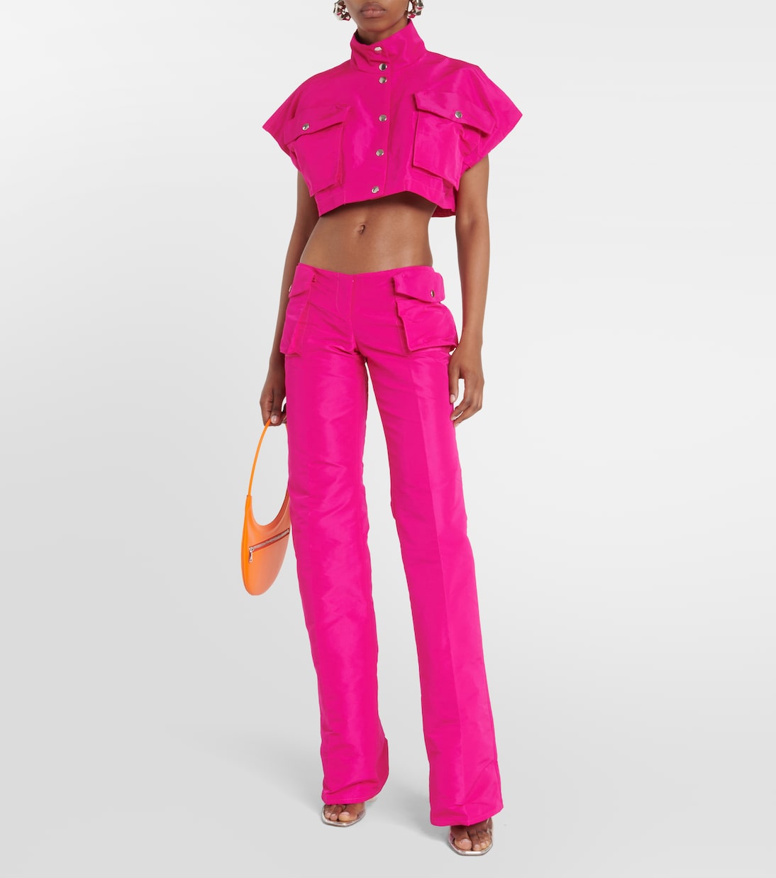 Giacca cropped in raso | LaQuan Smith