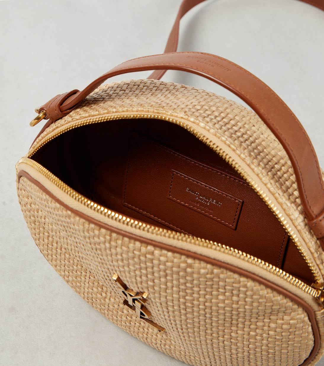Sac en raphia et cuir | Saint Laurent