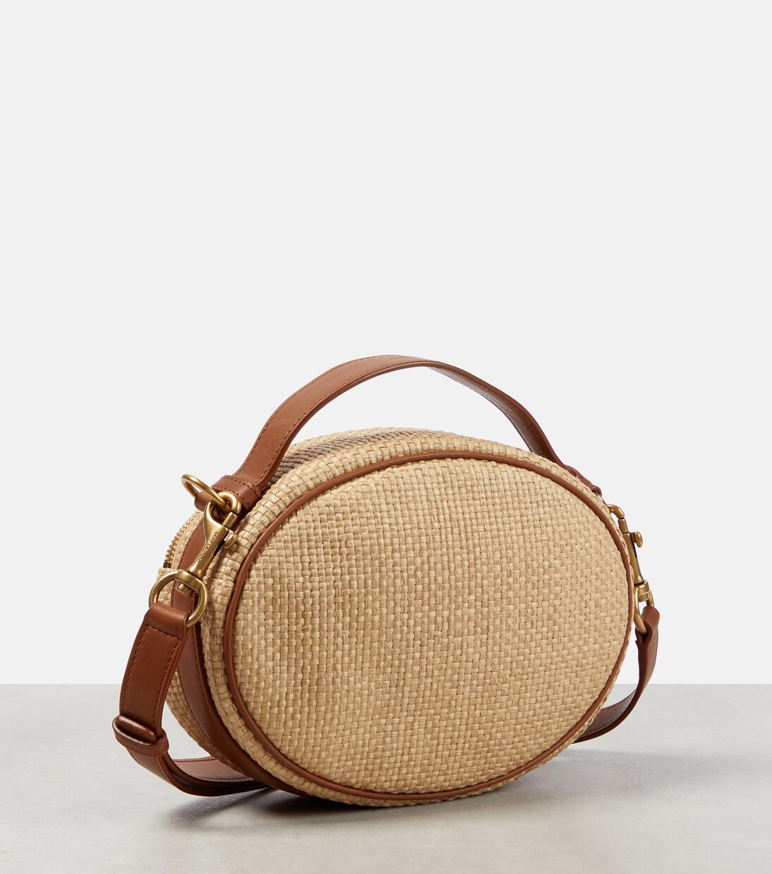 Sac en raphia et cuir | Saint Laurent