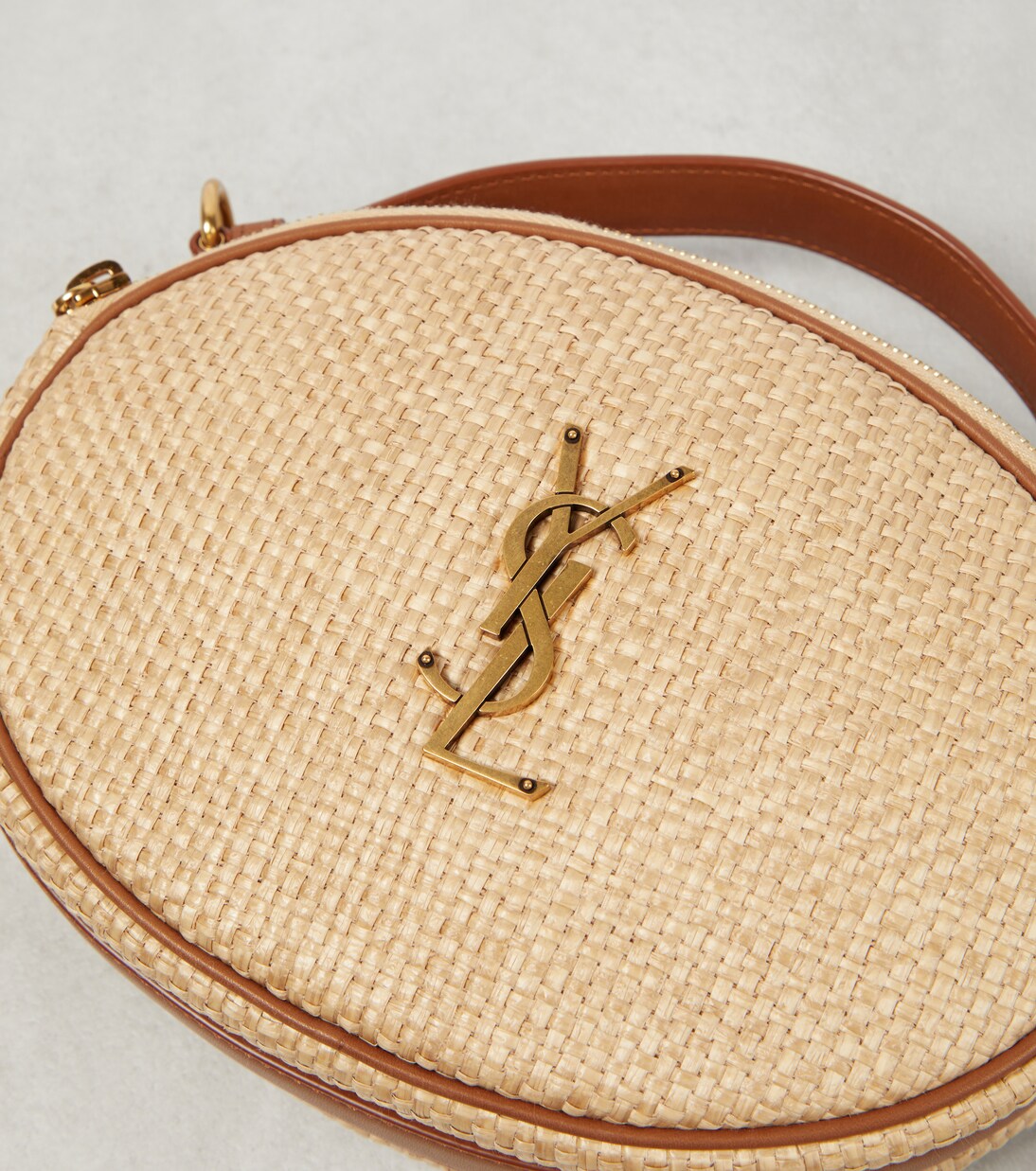 Sac en raphia et cuir | Saint Laurent