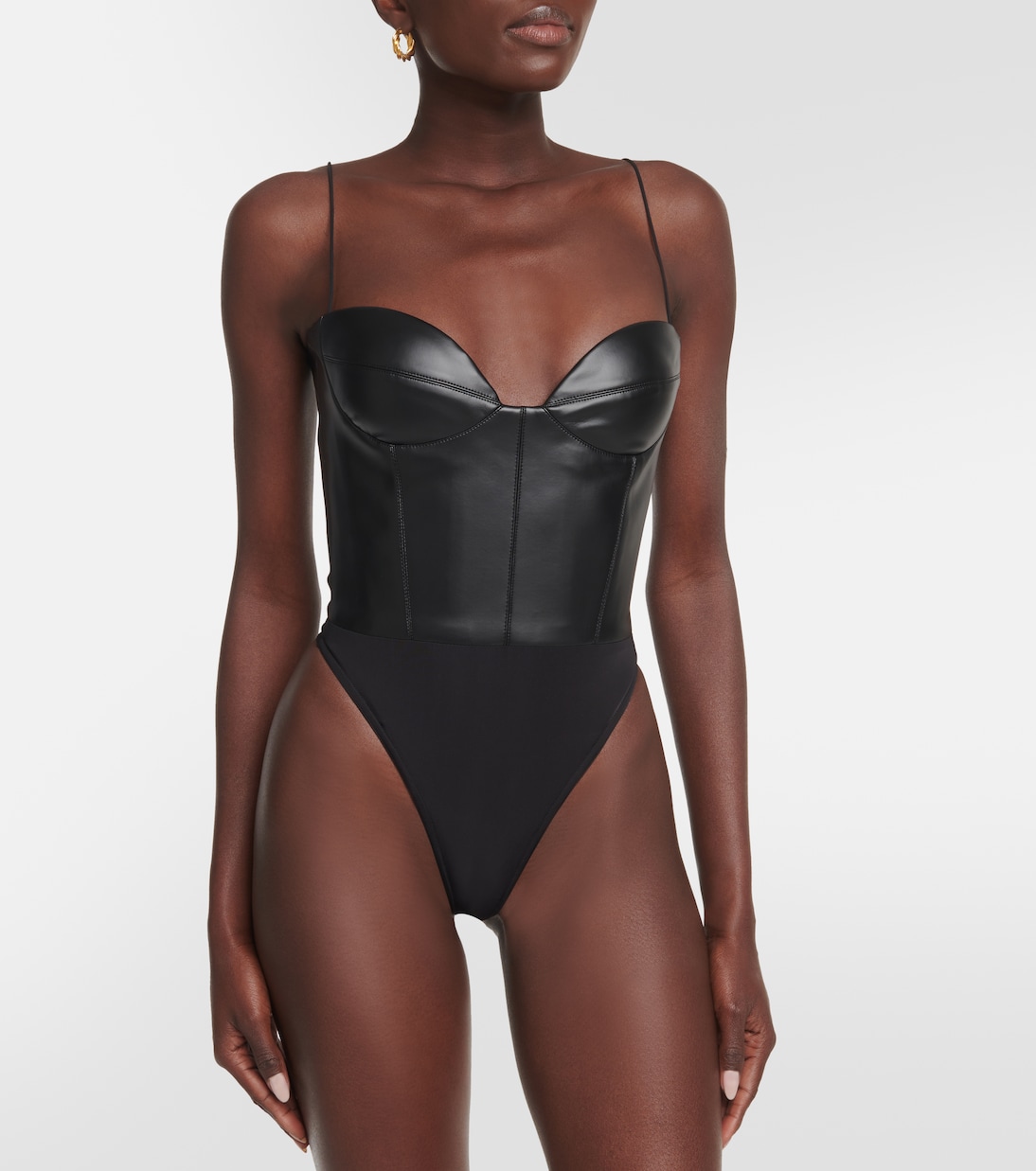 Halston faux leather bodysuit | Alex Perry