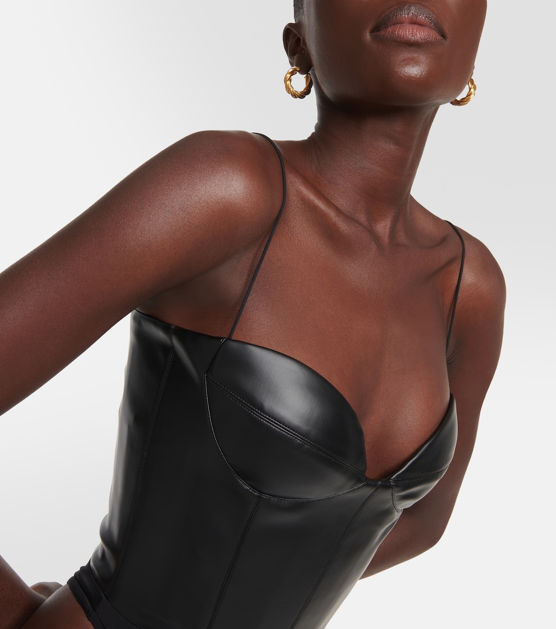 Halston faux leather bodysuit | Alex Perry