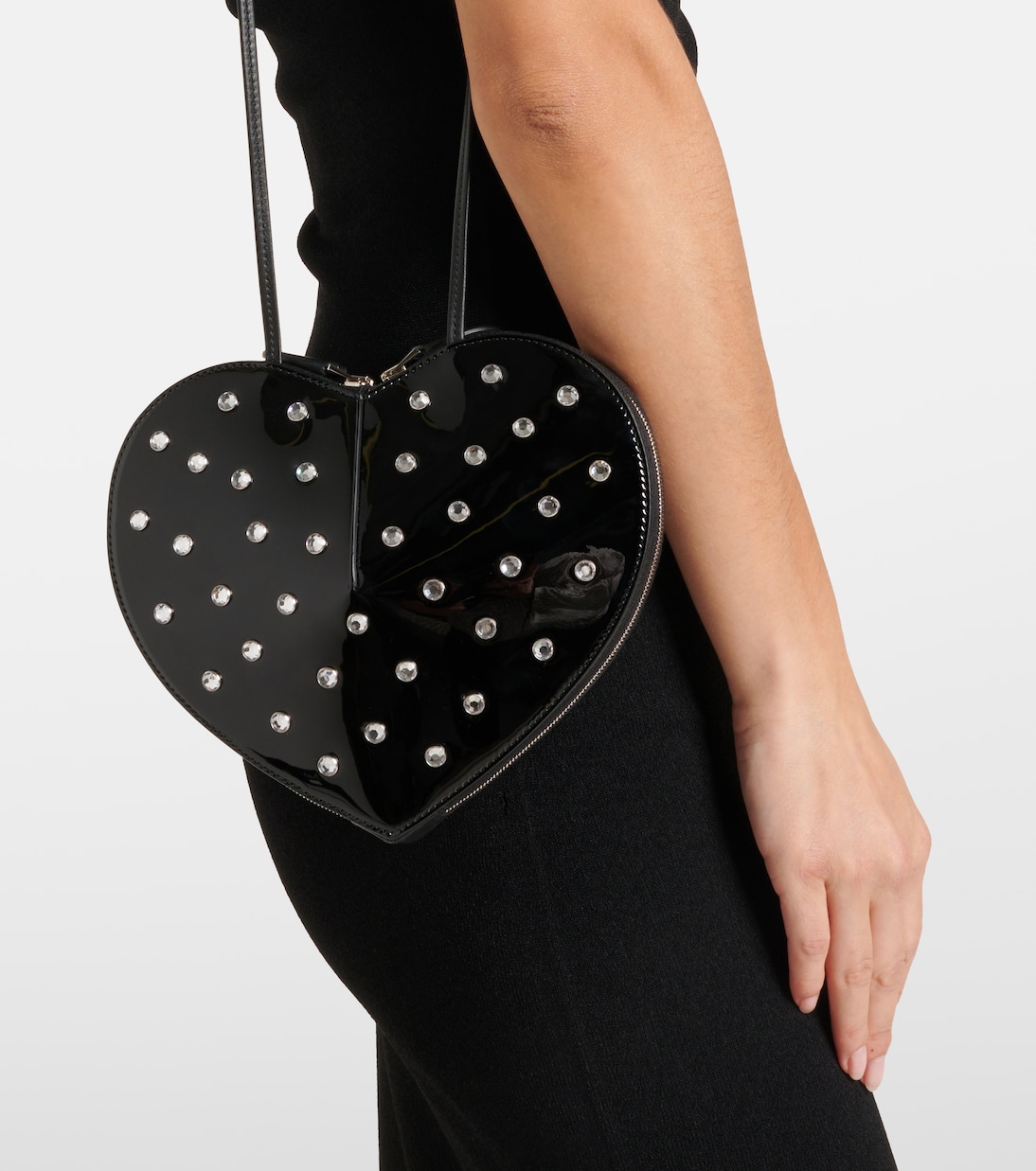 Borsa a tracolla Le Cœur in vernice con borchie | Alaïa