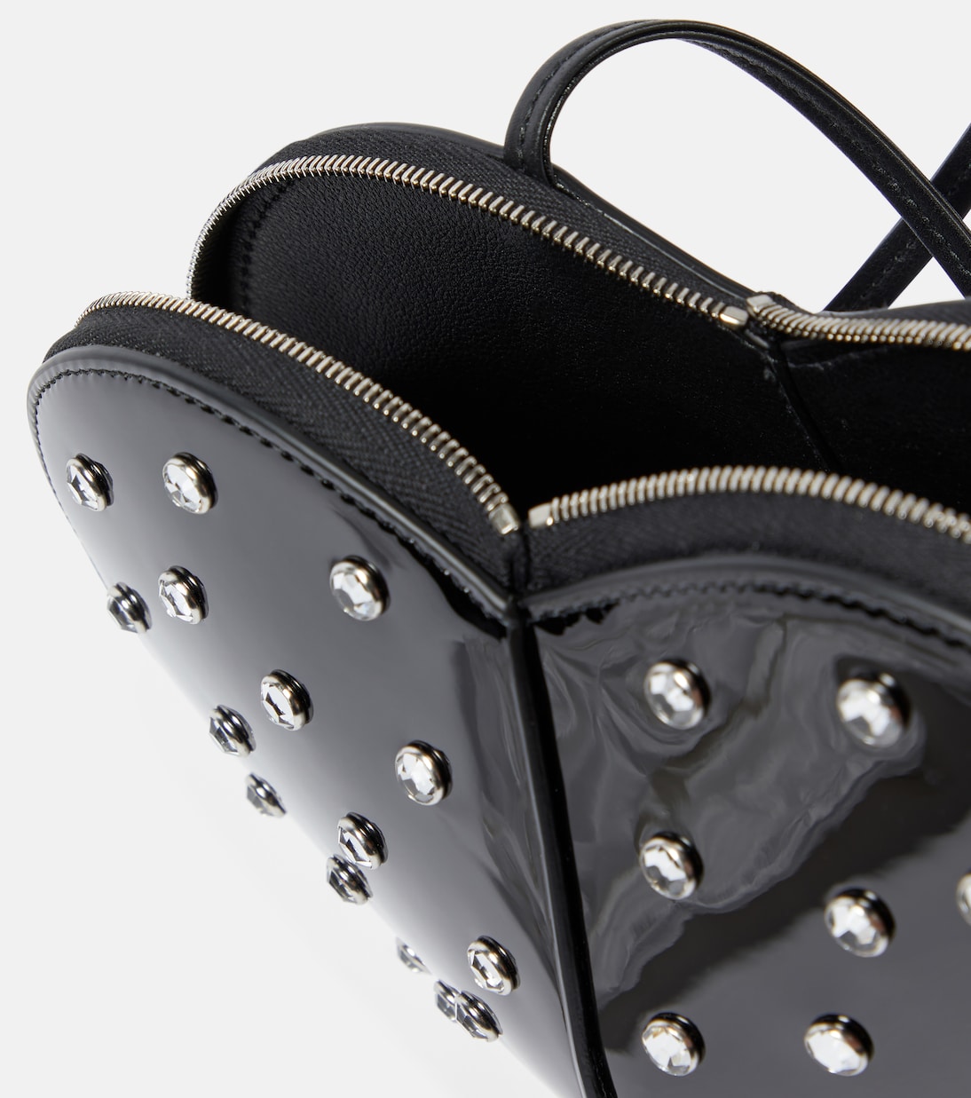 Borsa a tracolla Le Cœur in vernice con borchie | Alaïa