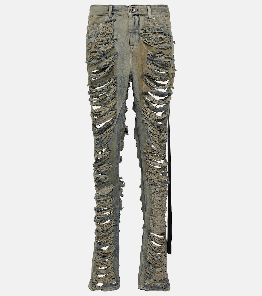 DRKSHDW distressed low-rise jeans | Rick Owens