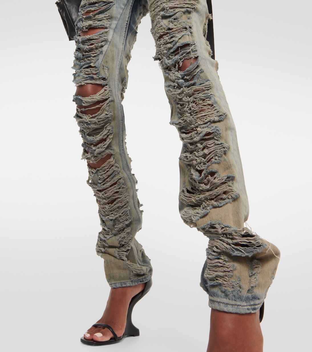 DRKSHDW distressed low-rise jeans | Rick Owens