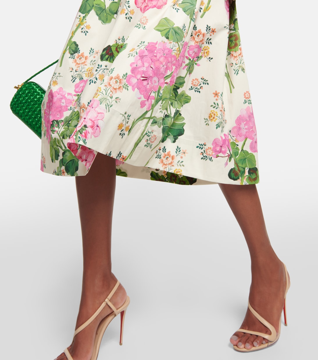 Vestido midi en encaje de guipur floral | Oscar de la Renta