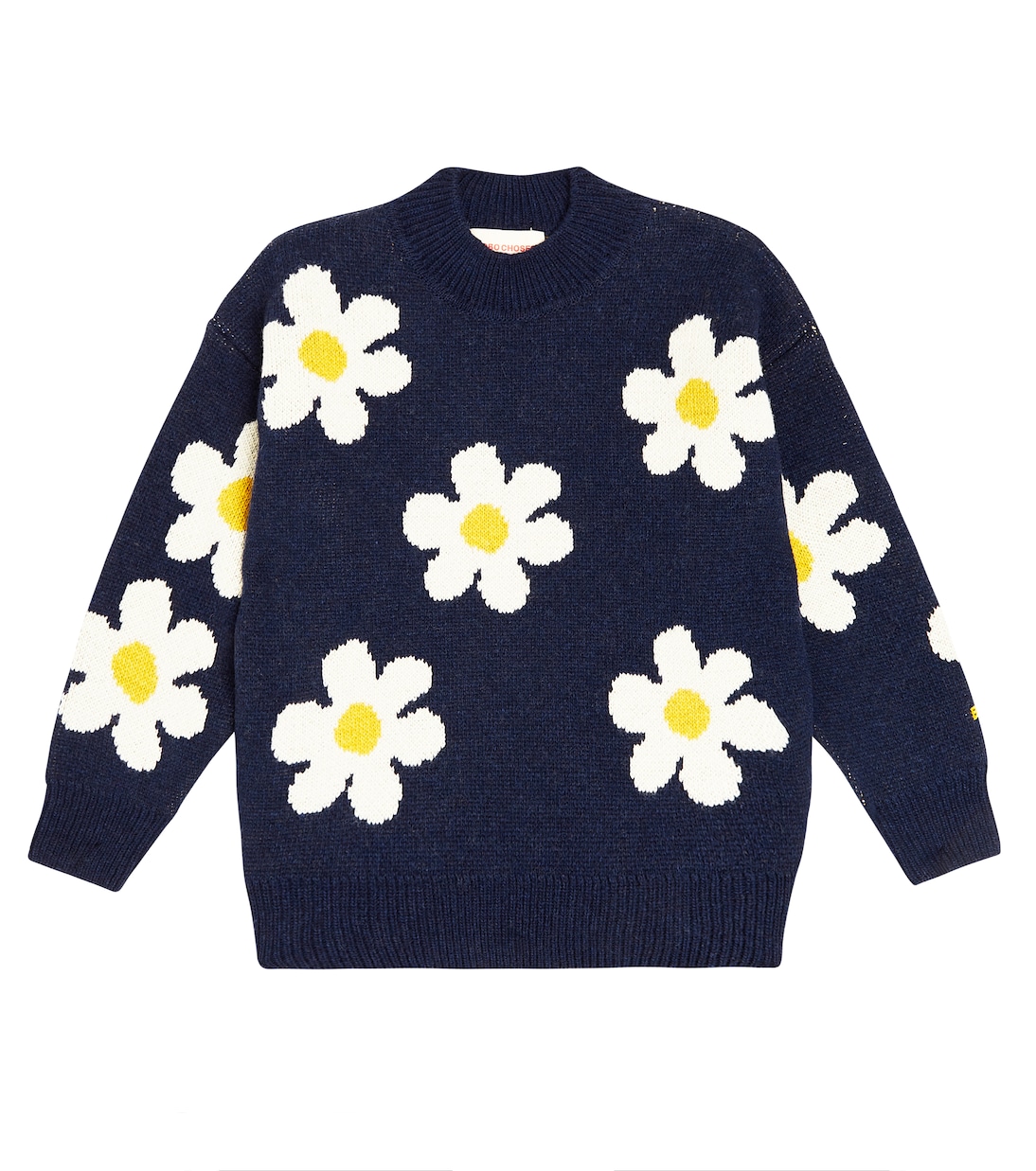 Floral intarsia wool-blend sweater | Bobo Choses