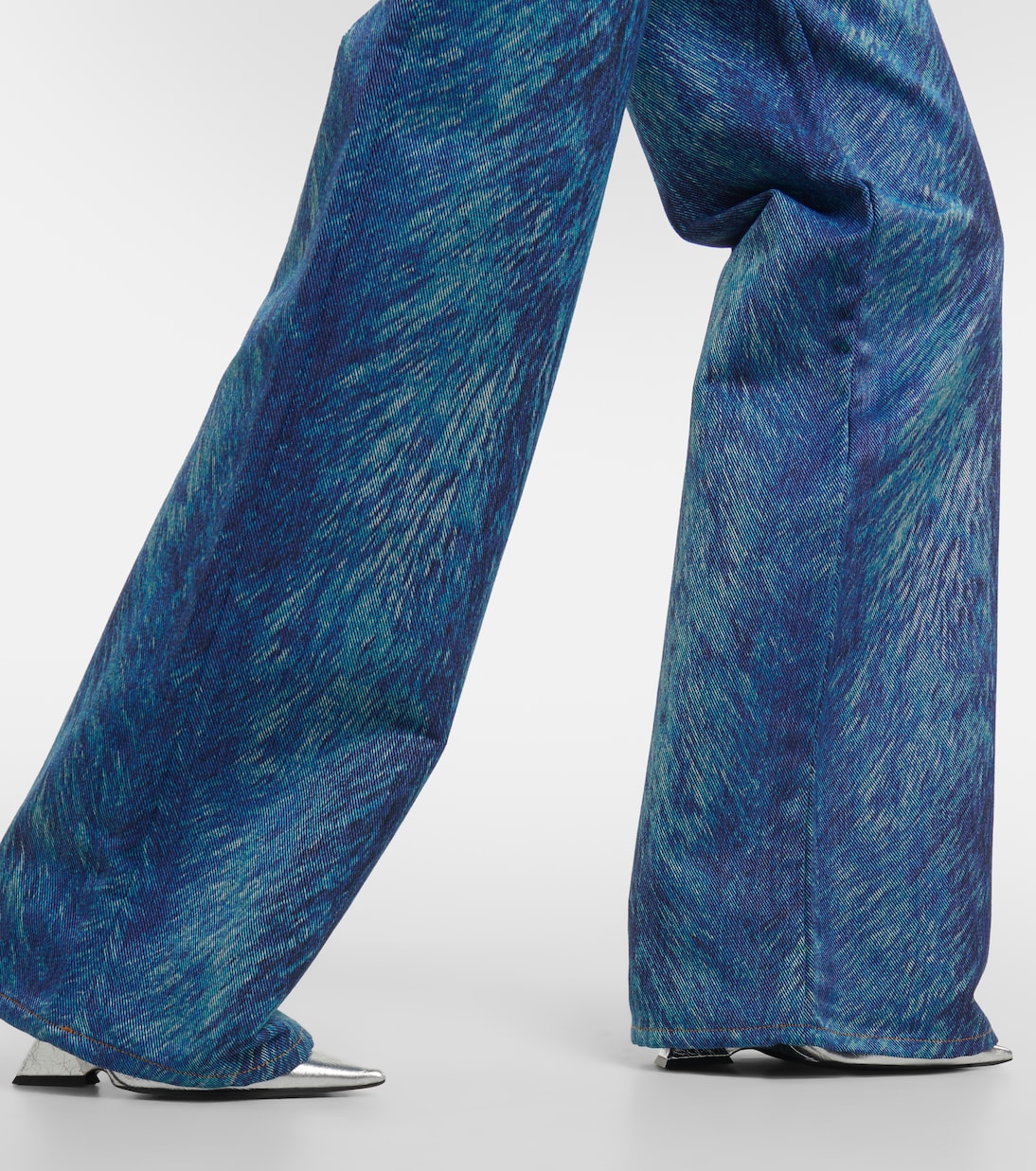 Embellished fur-print flared jeans | Area
