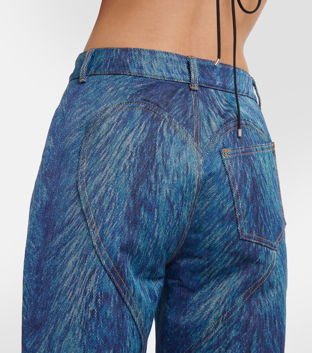 Embellished fur-print flared jeans | Area