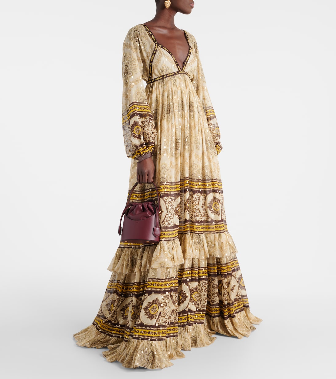 Robe longue en jacquard de soie mélangée | Etro
