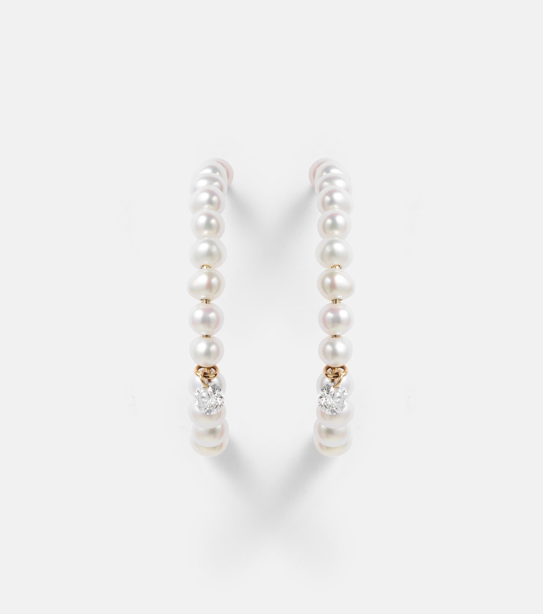 Boucles d'oreilles en or 18 ct, perles et diamants | Persée