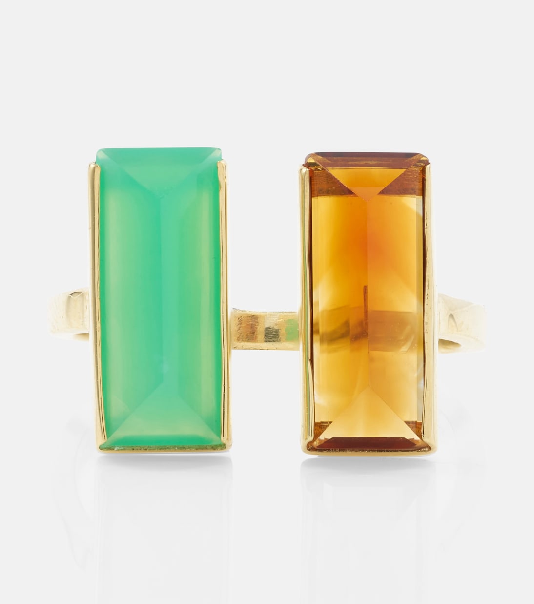 Bi Maxi 9kt gold ring with chrysoprase and citrine | Aliita