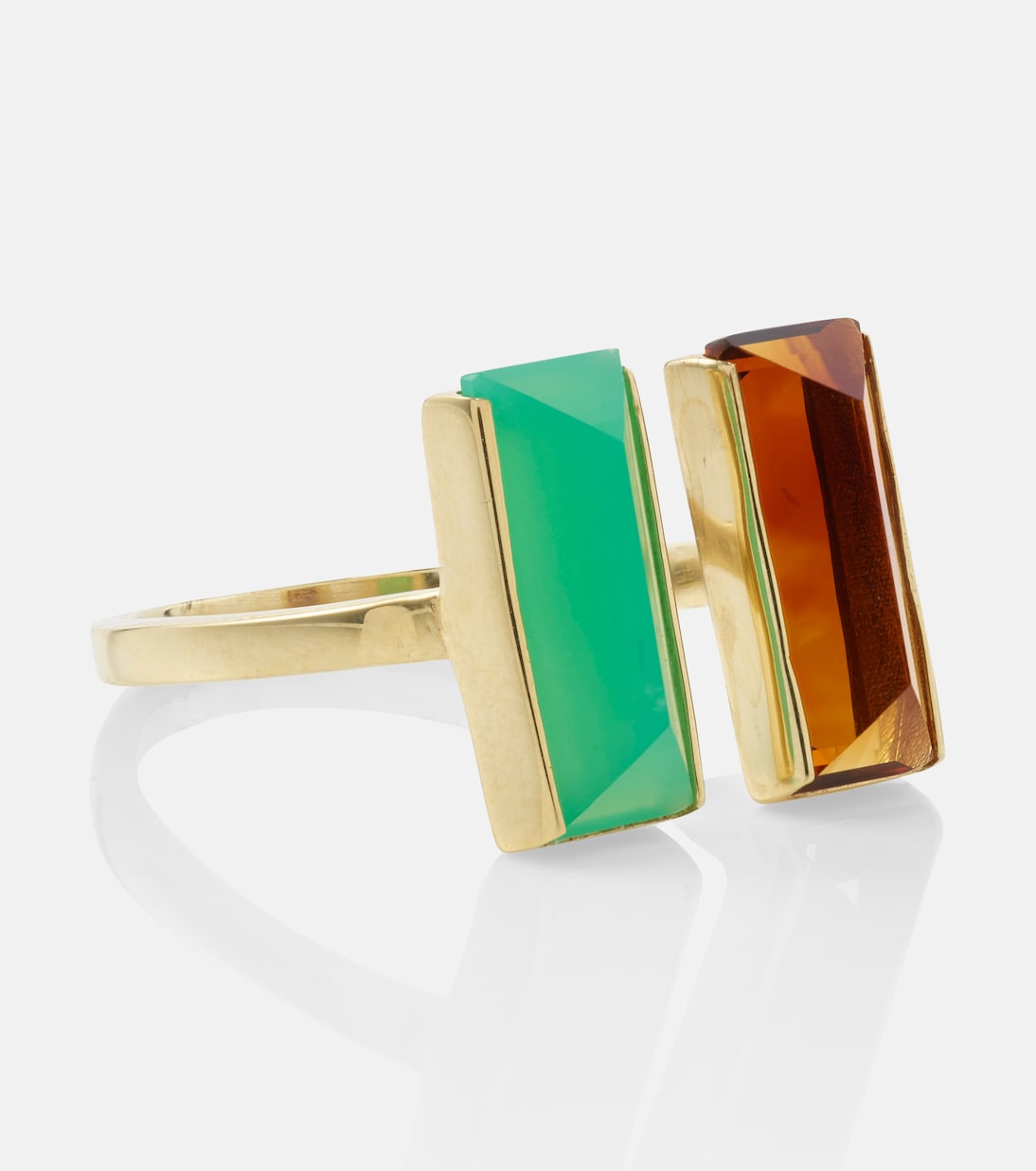 Bi Maxi 9kt gold ring with chrysoprase and citrine | Aliita