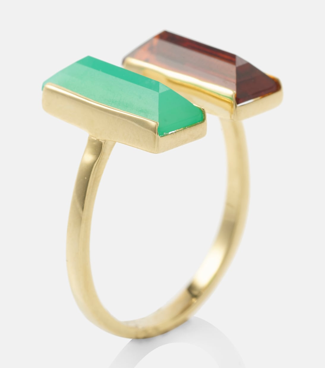 Bi Maxi 9kt gold ring with chrysoprase and citrine | Aliita
