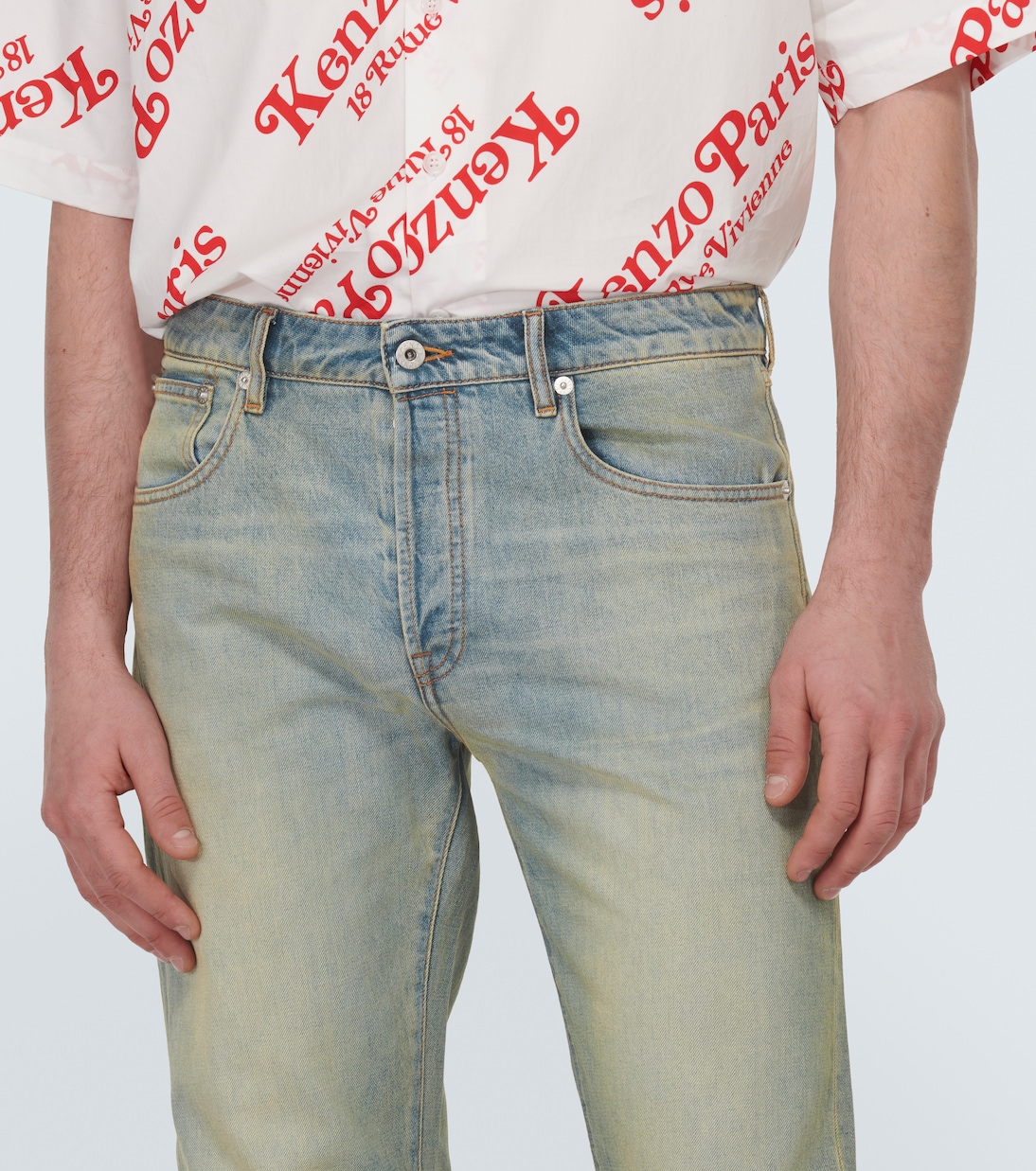 Jeans rectos con efecto desgastado | Kenzo
