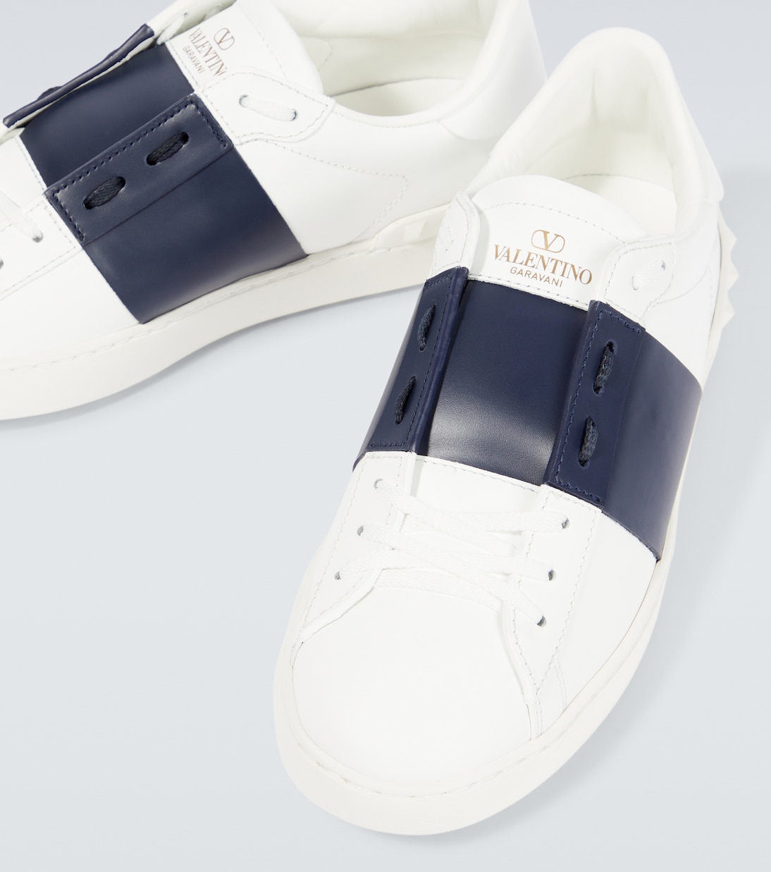 Open Vitello Tecnic leather sneakers | Valentino Garavani