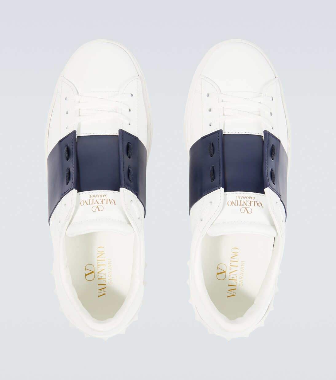 Open Vitello Tecnic leather sneakers | Valentino Garavani