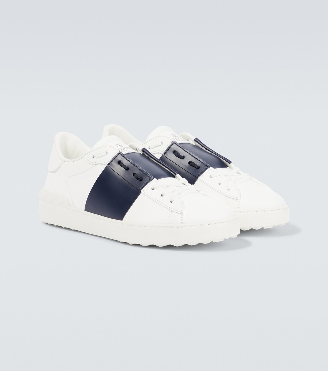 Open Vitello Tecnic leather sneakers | Valentino Garavani