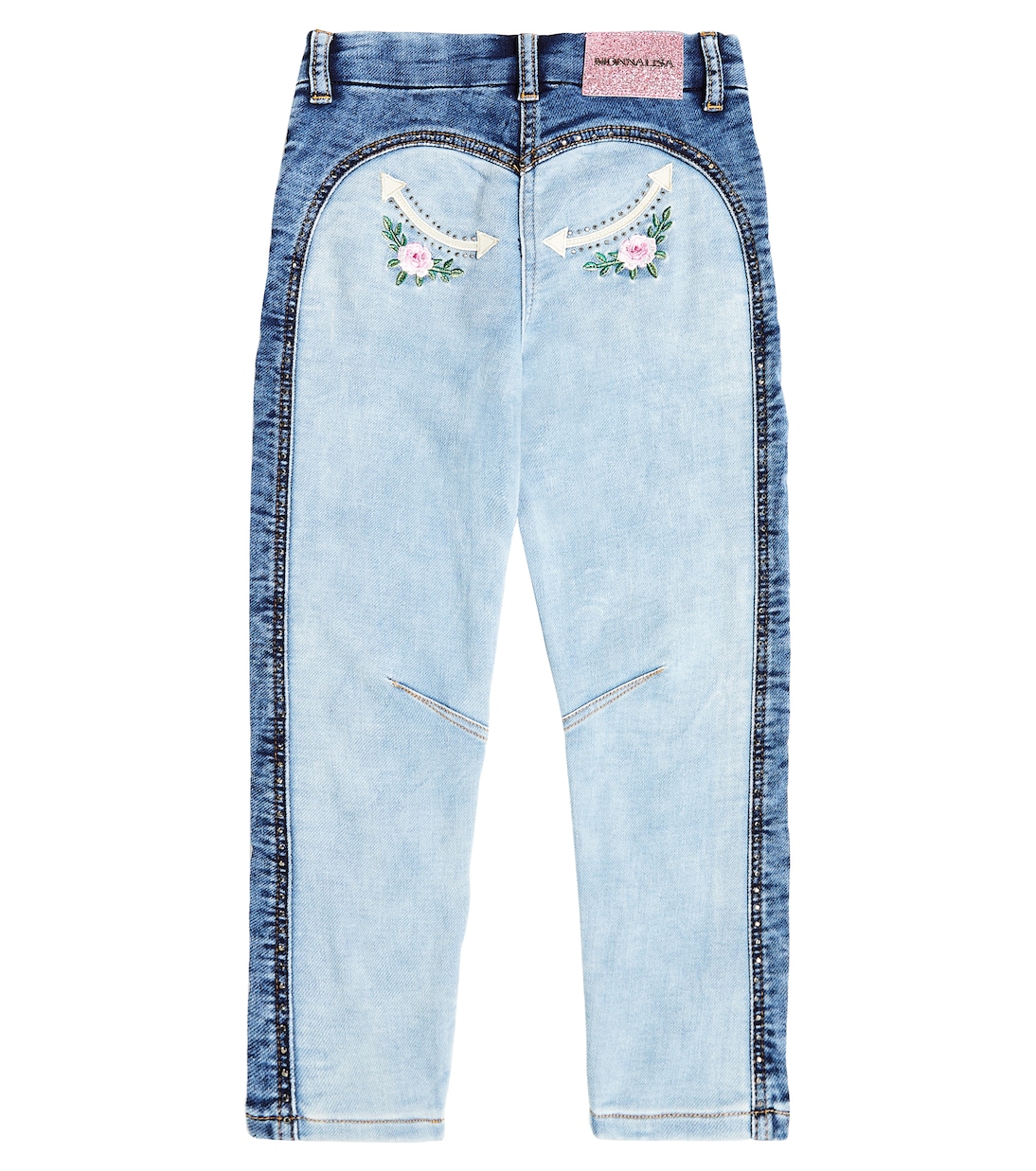 Jeans con ricamo e cristalli | Monnalisa