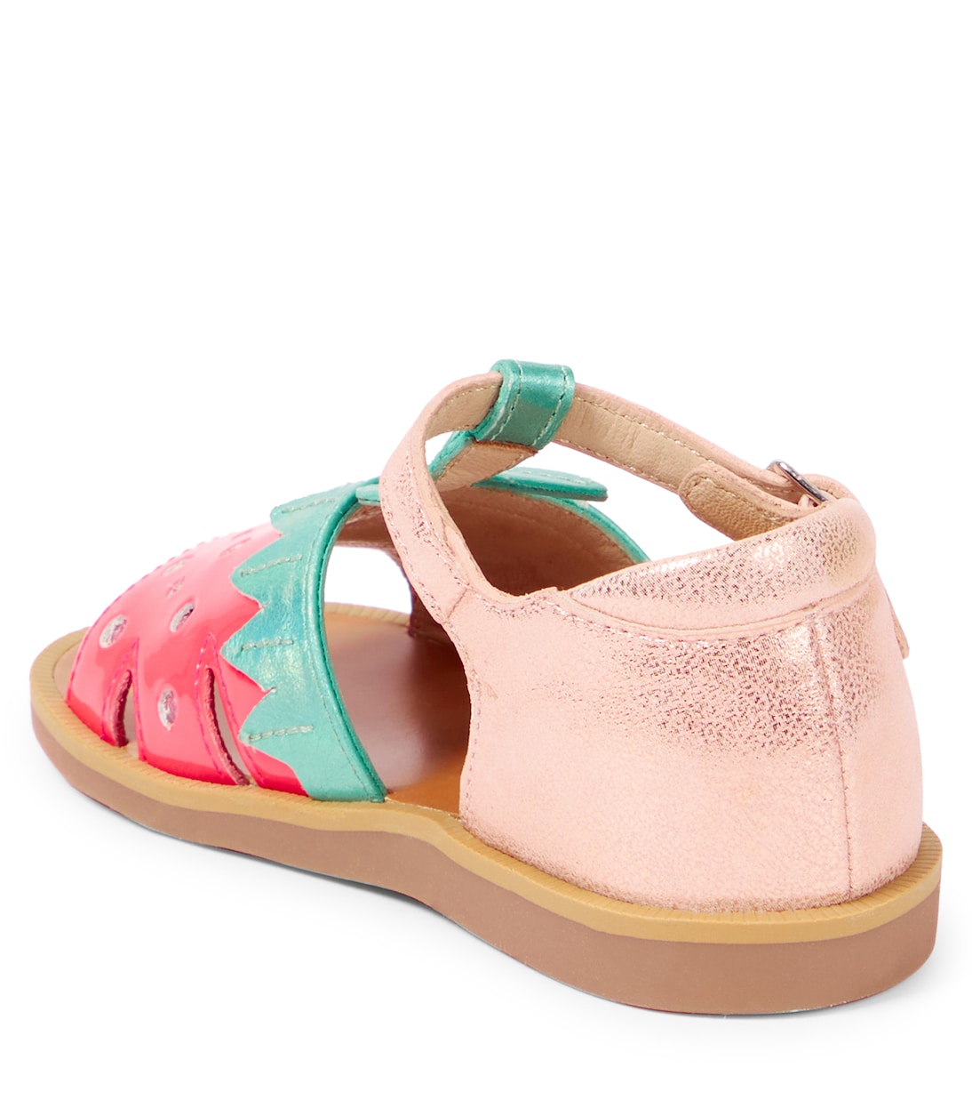 Verzierte Sandalen Poppy Berry aus Leder | Pom d'Api