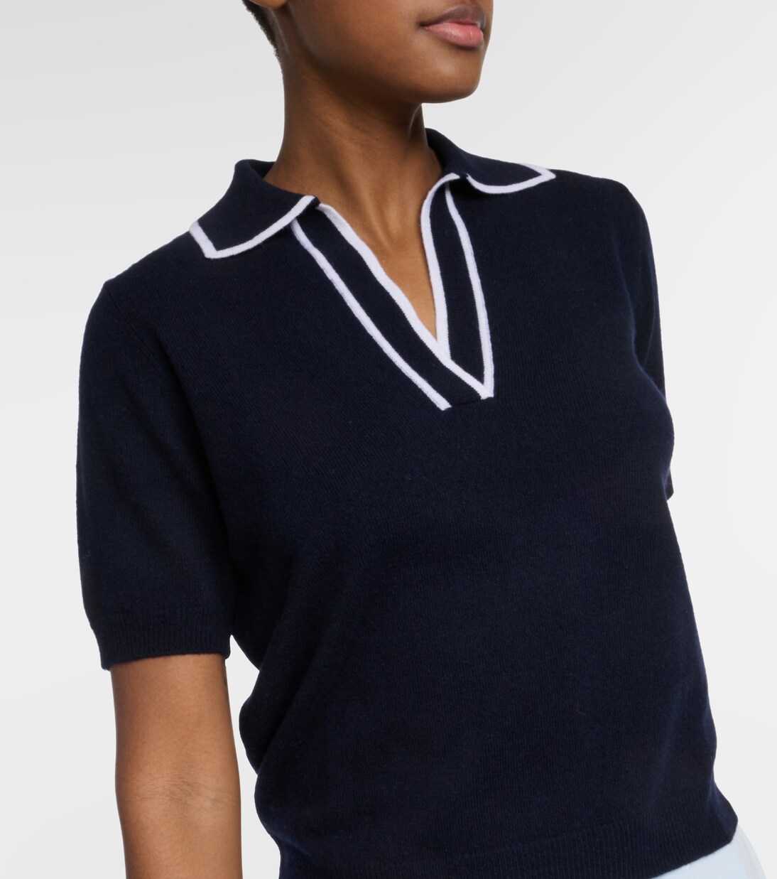 Jersey Polo de Lana y Cachemira Joven Estilo Naranjal