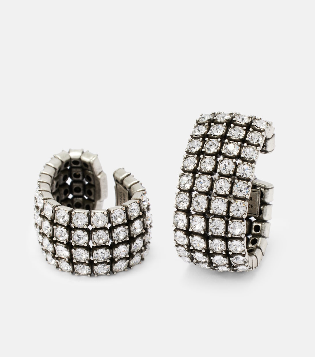 BALENCIAGA Brillante fascino: cinturini per orecchie con cristalli glamour