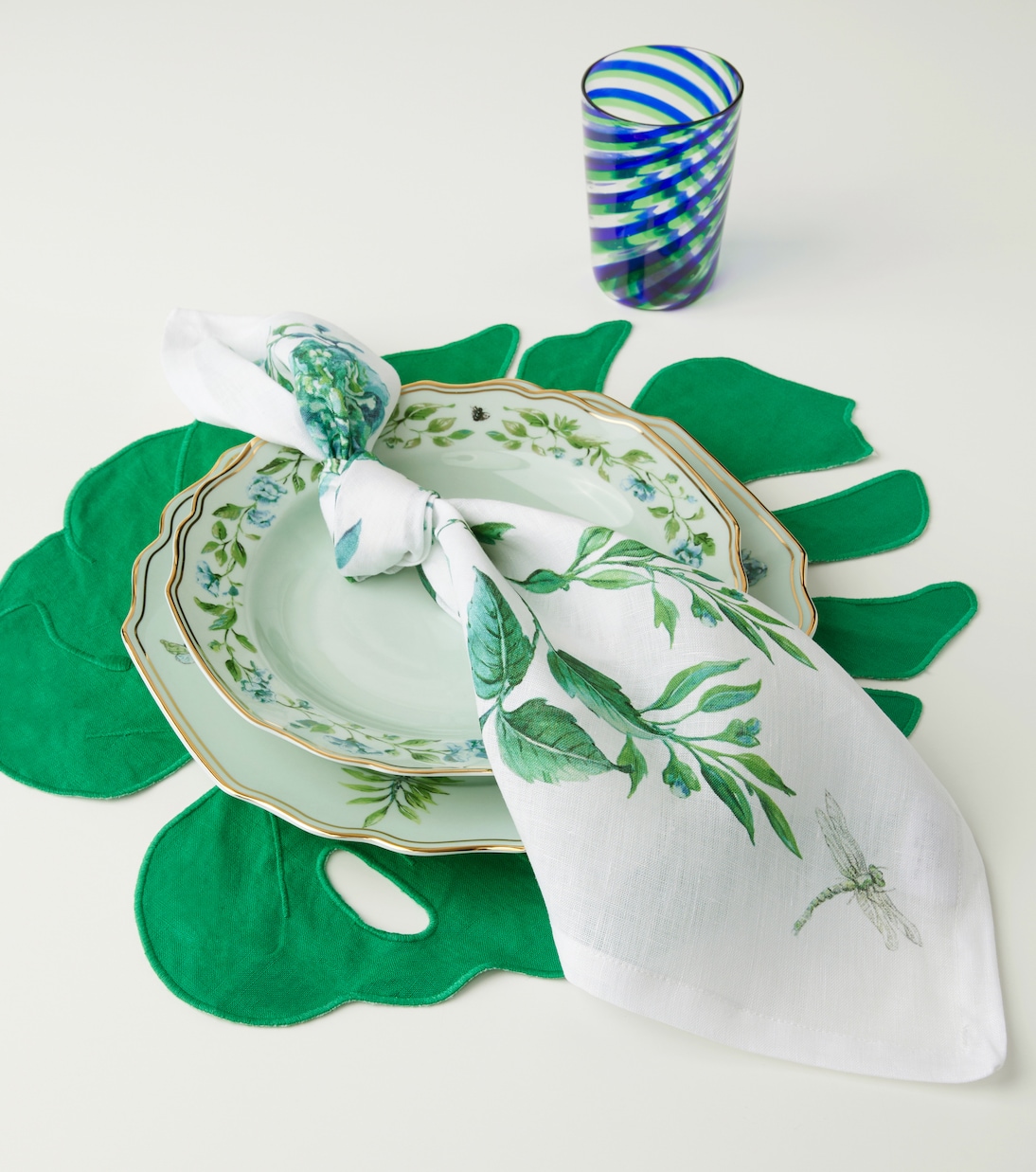 Lot de 2 sets de table Florida Leaf en lin | Aquazzura Casa