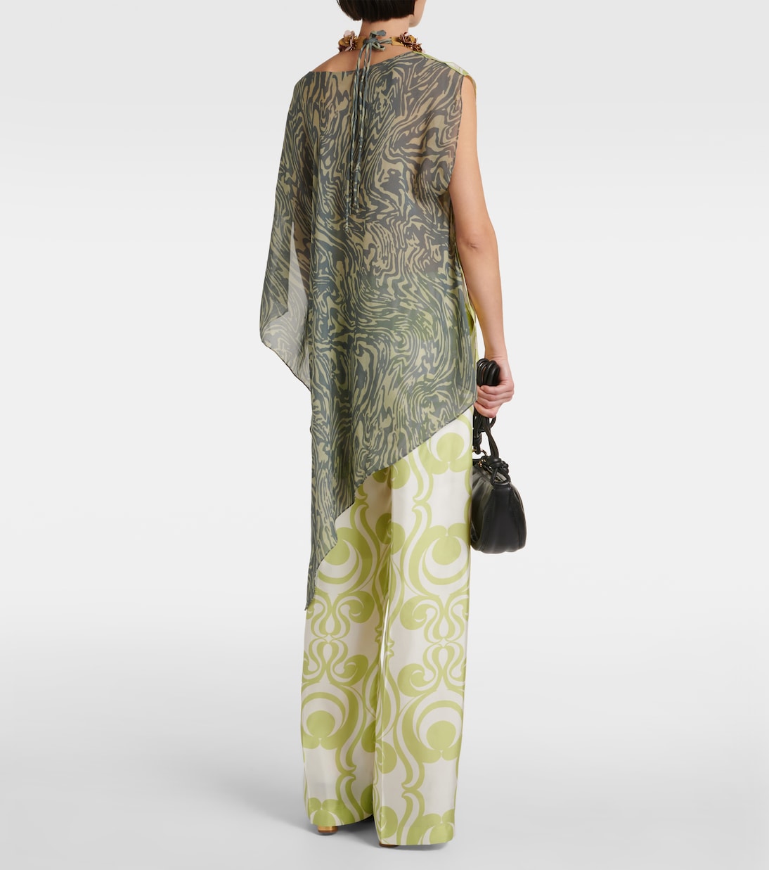 Printed silk-blend twill top  | Dries Van Noten
