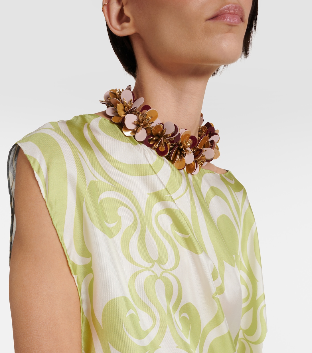 Printed silk-blend twill top  | Dries Van Noten