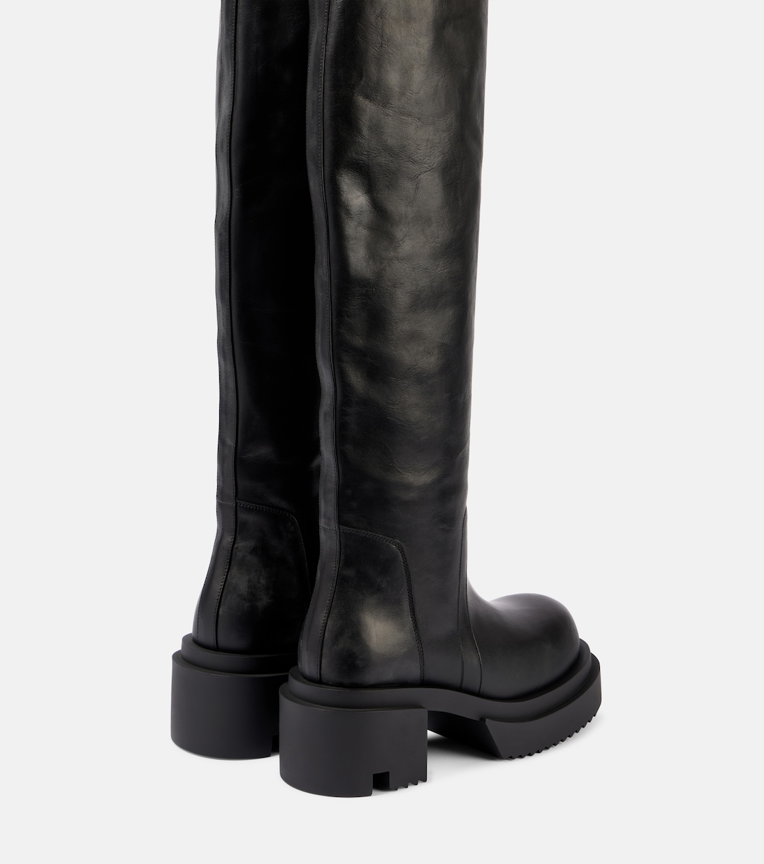 Wader leather over-the-knee boots | Rick Owens