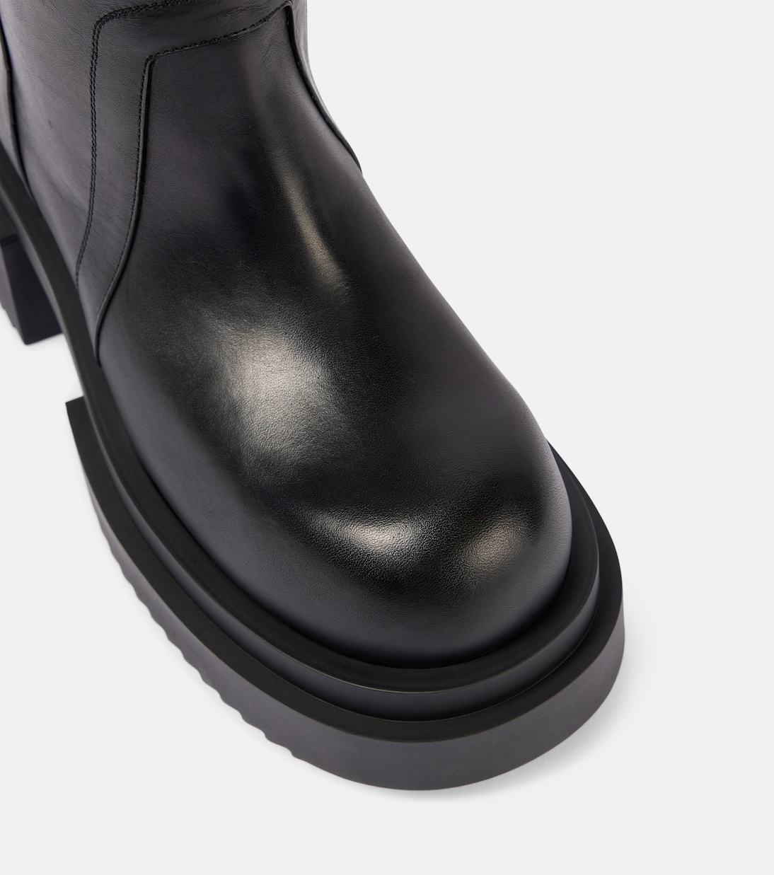 Wader leather over-the-knee boots | Rick Owens