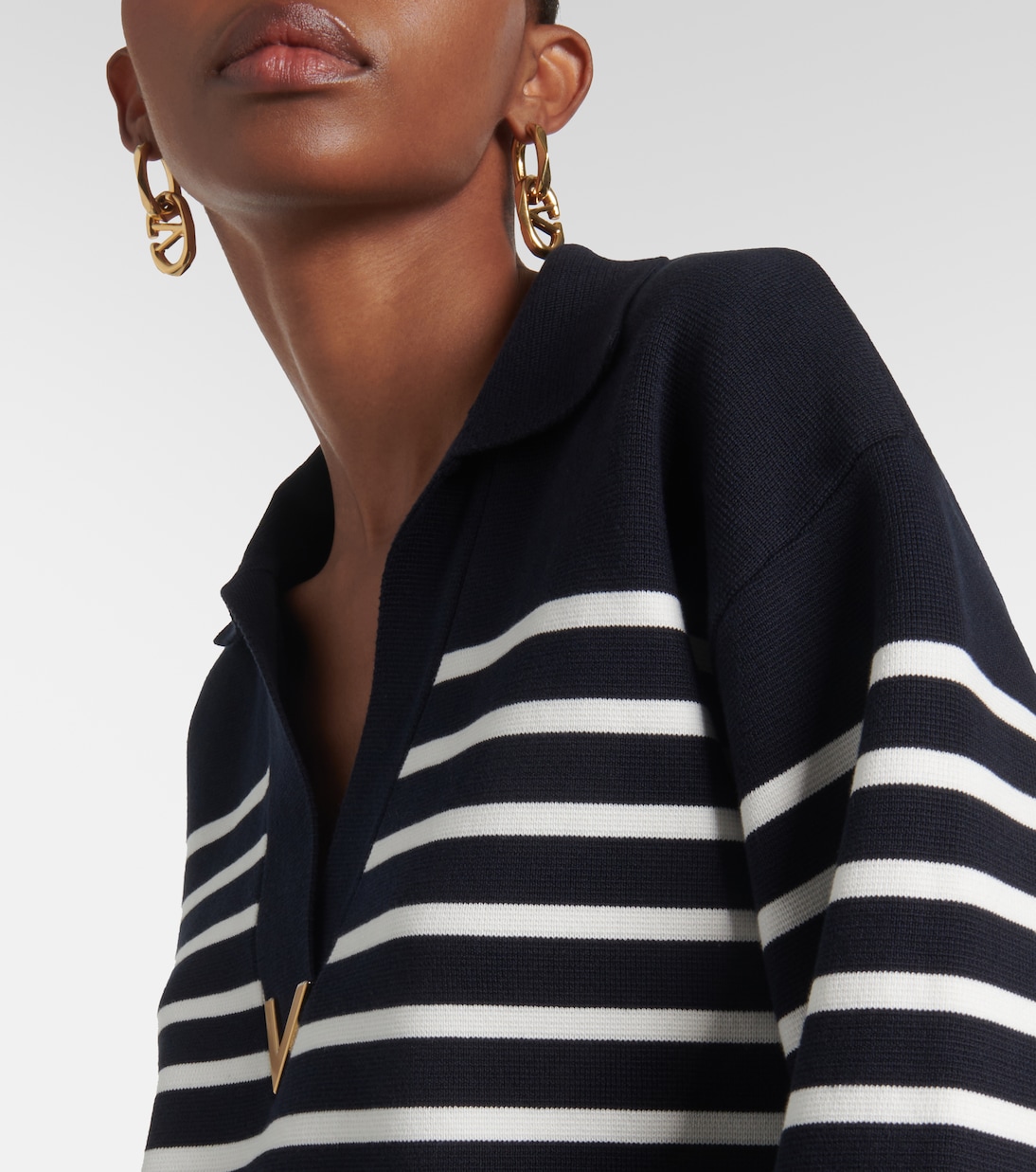 Pullover VGold in cotone con piume | Valentino