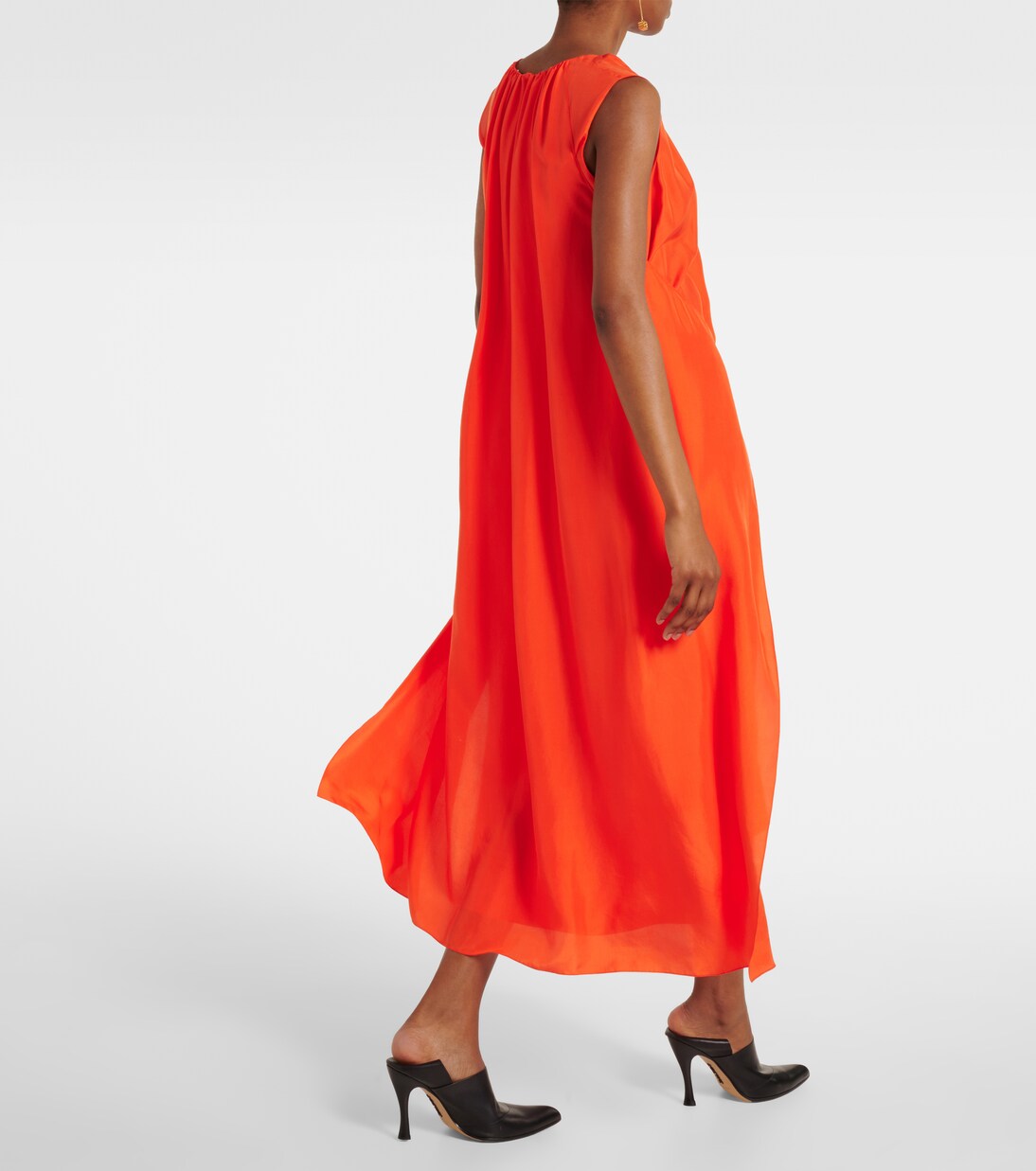 Chain-detail silk midi dress | Loewe