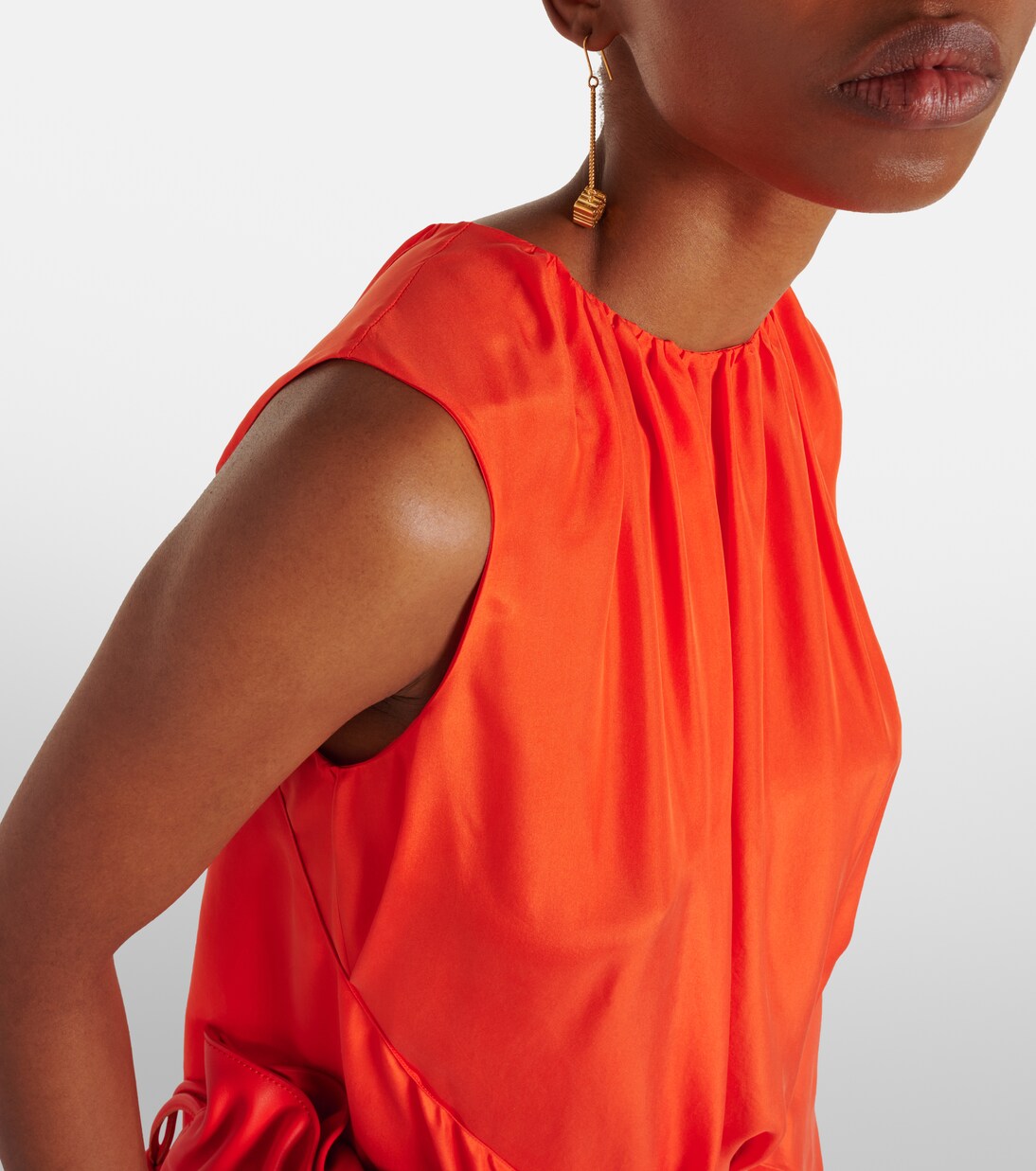 Chain-detail silk midi dress | Loewe