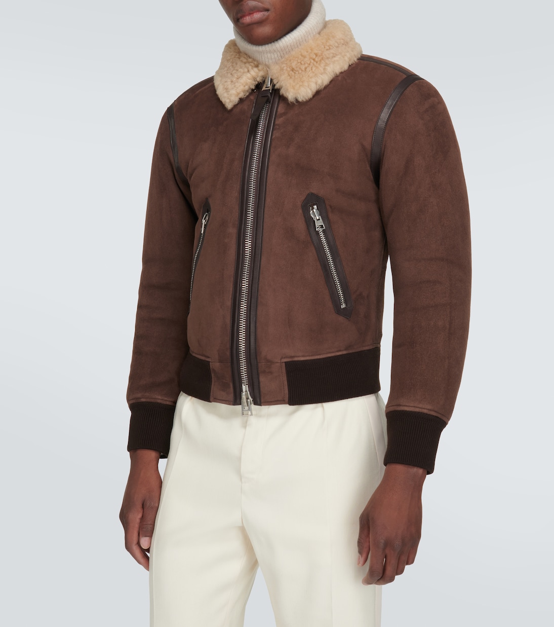 Giacca in pelle con shearling | Tom Ford