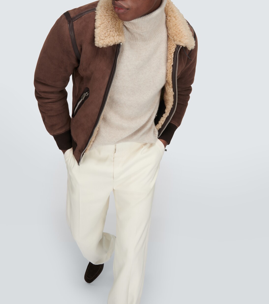 Giacca in pelle con shearling | Tom Ford
