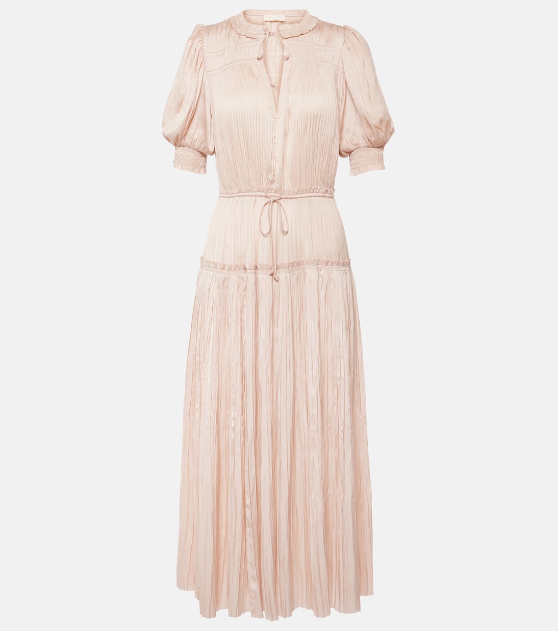 Astrid plissé satin midi dress | Ulla Johnson