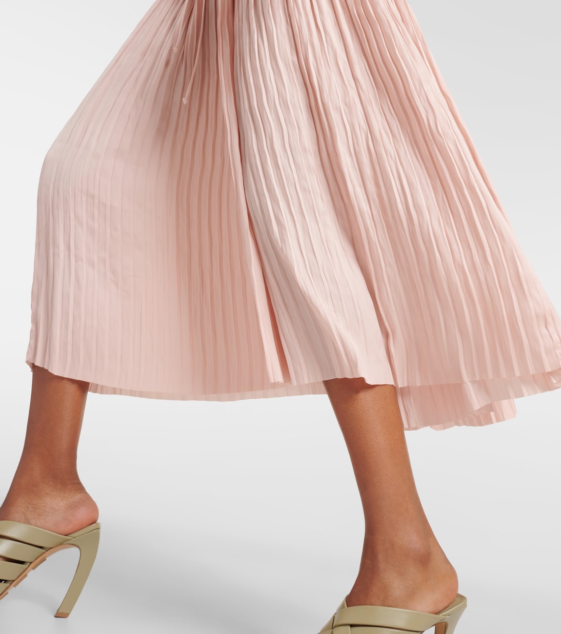 Astrid plissé satin midi dress | Ulla Johnson