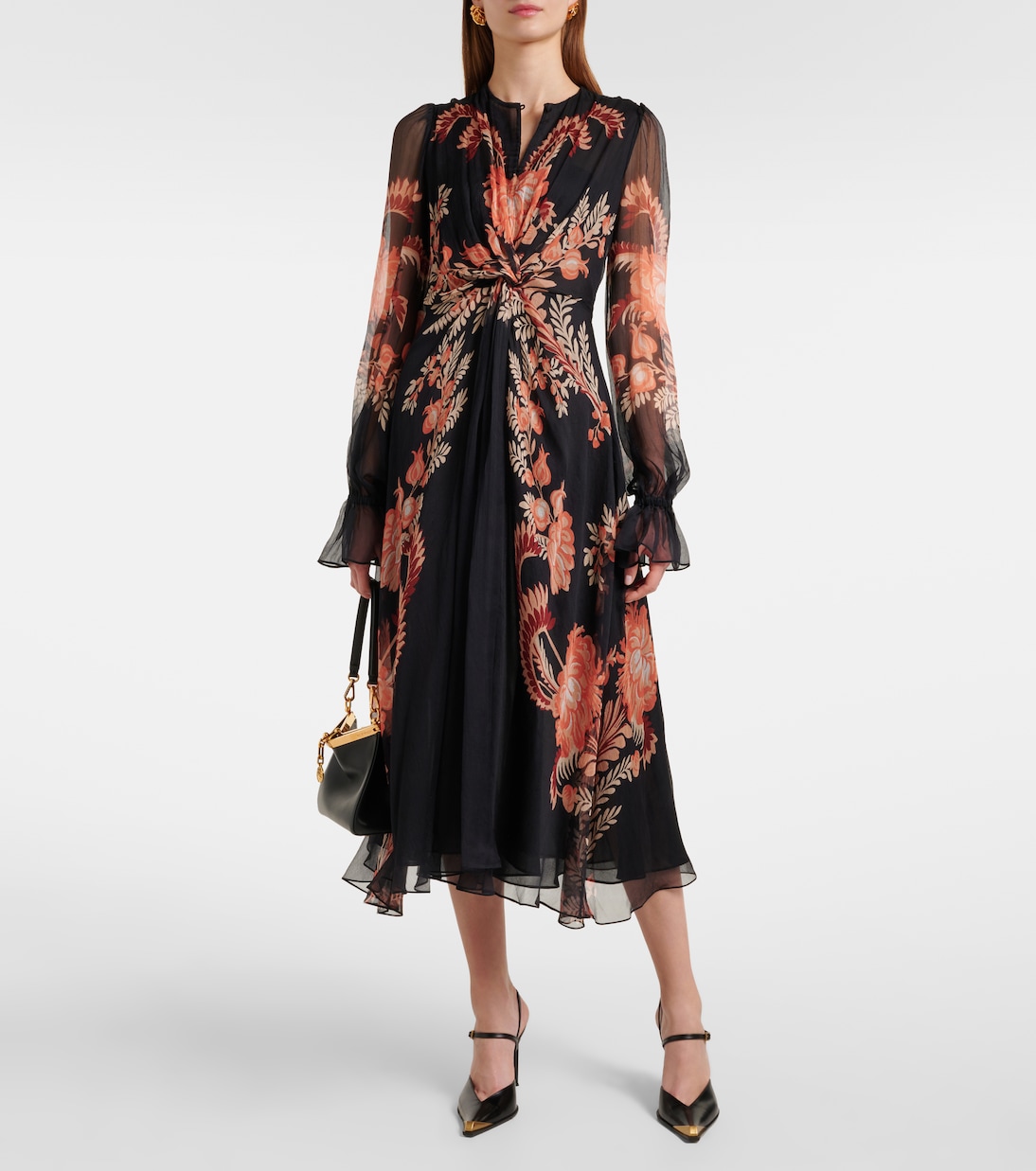 Robe midi en soie à fleurs | Etro
