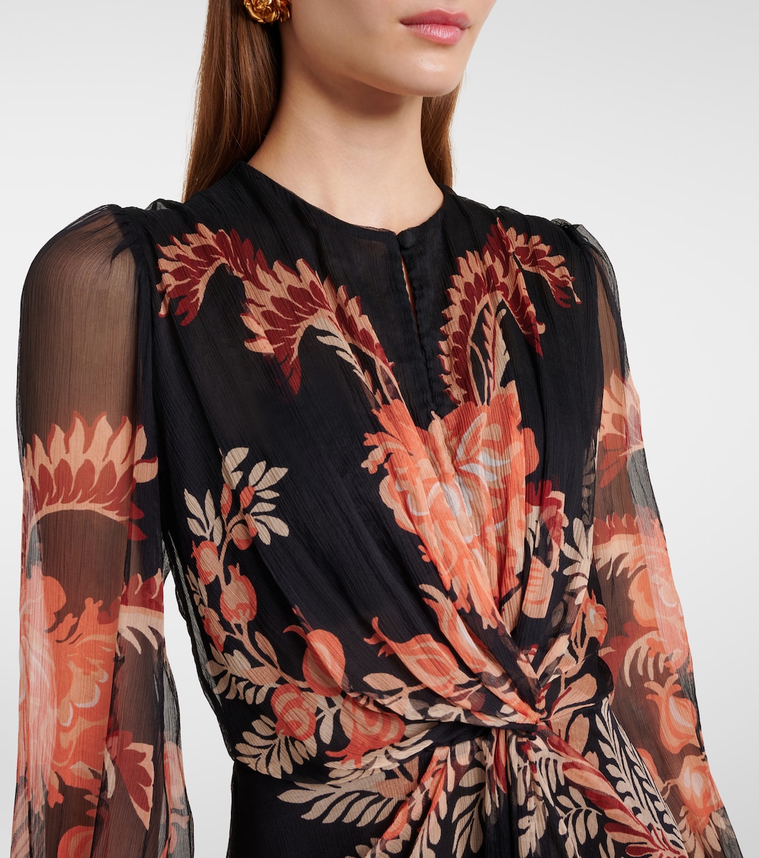 Robe midi en soie à fleurs | Etro