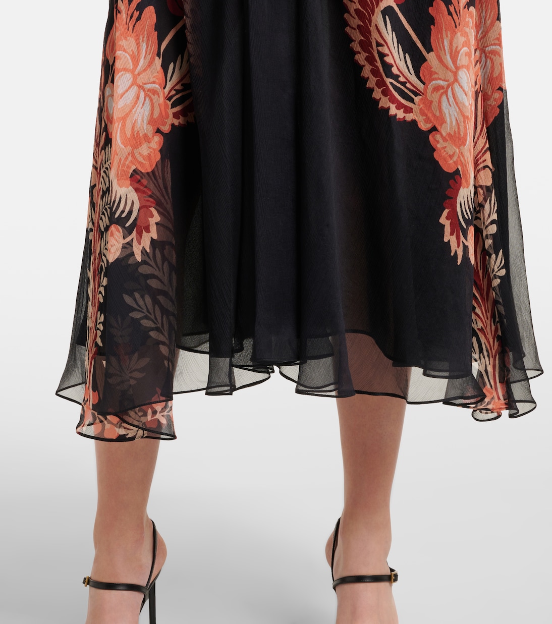 Robe midi en soie à fleurs | Etro