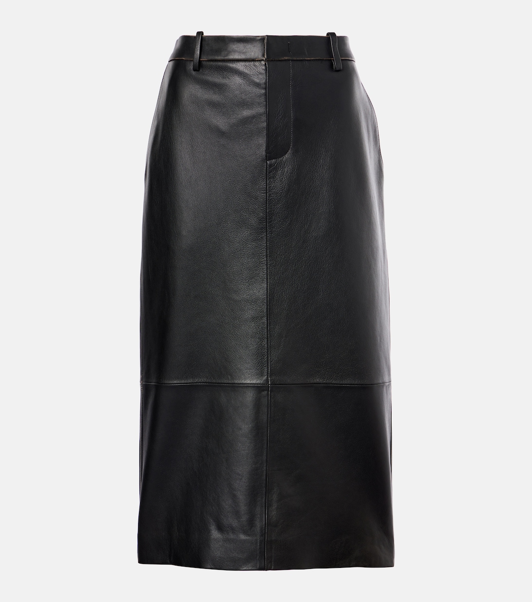 Mid rise leather pencil skirt in black Vince Mytheresa